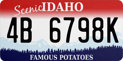 ID license plate 4B6798K