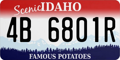 ID license plate 4B6801R