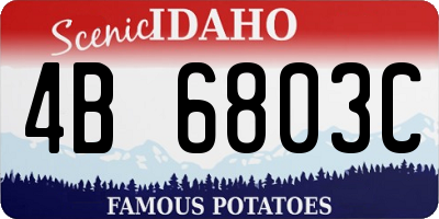 ID license plate 4B6803C