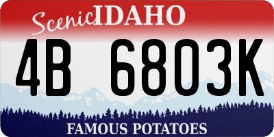 ID license plate 4B6803K