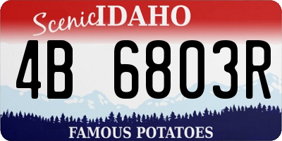 ID license plate 4B6803R