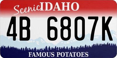 ID license plate 4B6807K