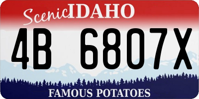 ID license plate 4B6807X