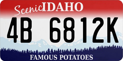 ID license plate 4B6812K