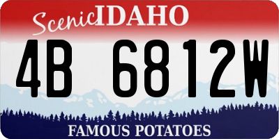 ID license plate 4B6812W