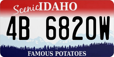 ID license plate 4B6820W