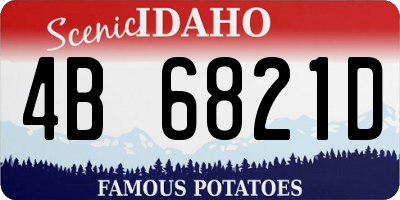 ID license plate 4B6821D