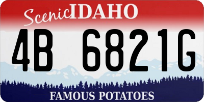 ID license plate 4B6821G