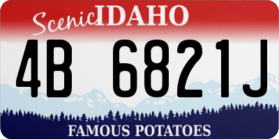 ID license plate 4B6821J