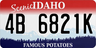 ID license plate 4B6821K
