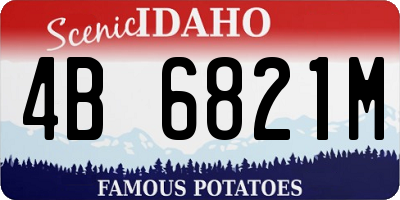 ID license plate 4B6821M