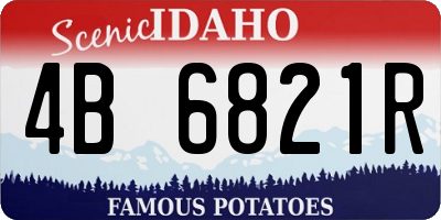 ID license plate 4B6821R