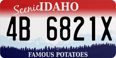 ID license plate 4B6821X
