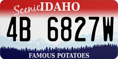 ID license plate 4B6827W