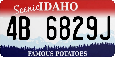 ID license plate 4B6829J