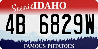 ID license plate 4B6829W