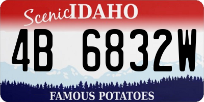 ID license plate 4B6832W