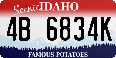 ID license plate 4B6834K