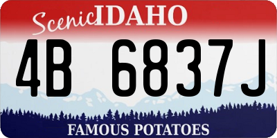 ID license plate 4B6837J