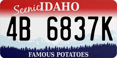 ID license plate 4B6837K