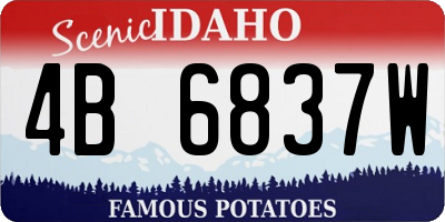 ID license plate 4B6837W