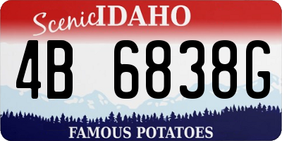 ID license plate 4B6838G
