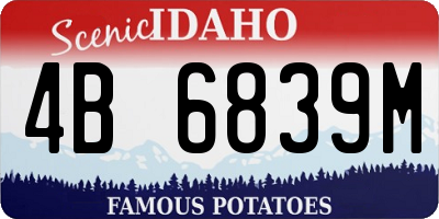 ID license plate 4B6839M