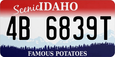 ID license plate 4B6839T