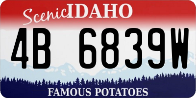 ID license plate 4B6839W