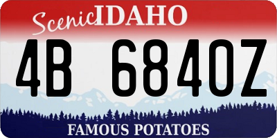 ID license plate 4B6840Z