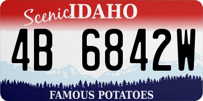 ID license plate 4B6842W