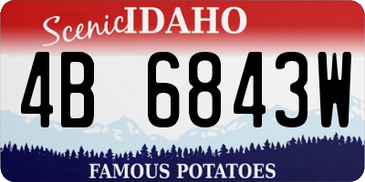 ID license plate 4B6843W