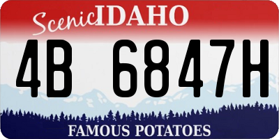 ID license plate 4B6847H