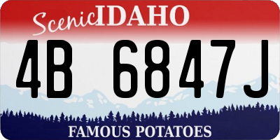 ID license plate 4B6847J