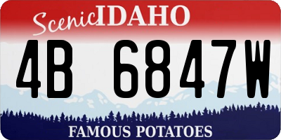 ID license plate 4B6847W