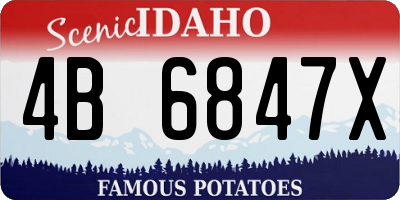 ID license plate 4B6847X