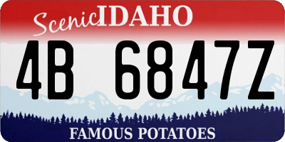 ID license plate 4B6847Z