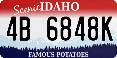 ID license plate 4B6848K