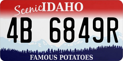 ID license plate 4B6849R