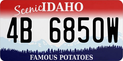 ID license plate 4B6850W