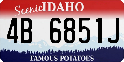 ID license plate 4B6851J