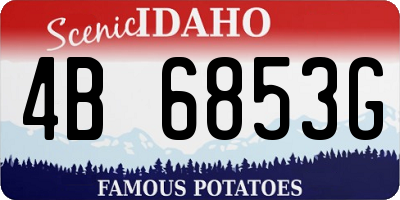 ID license plate 4B6853G