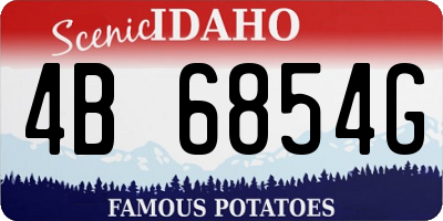 ID license plate 4B6854G