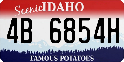 ID license plate 4B6854H