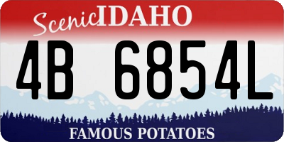 ID license plate 4B6854L