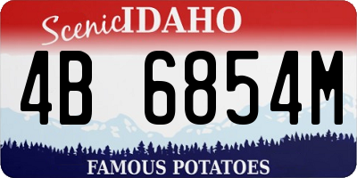 ID license plate 4B6854M