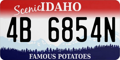 ID license plate 4B6854N