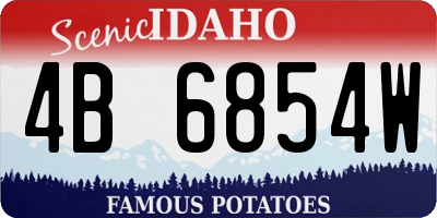 ID license plate 4B6854W