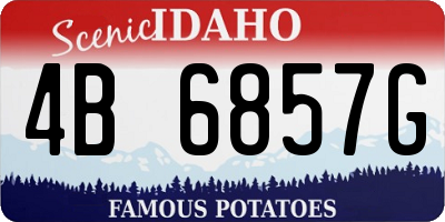 ID license plate 4B6857G
