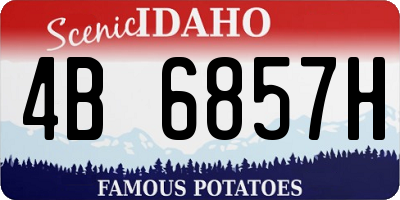 ID license plate 4B6857H